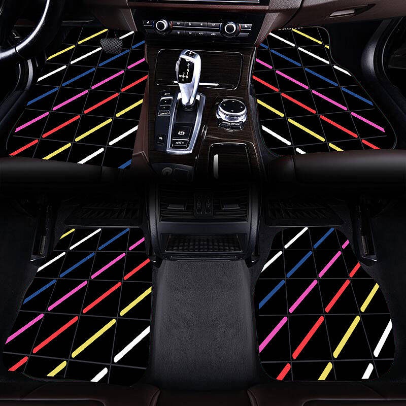 Thảm để chân da lộn chống trơn trượt trên ô tô hình hoạt hình dễ thương đa năng dễ vệ sinh