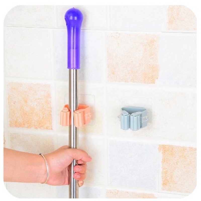 Móc dán tường , kẹp giữ cây lau nhà , treo chổi lau ,