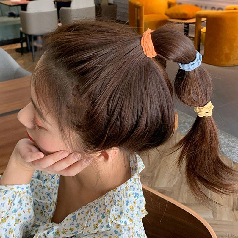 Dây Buộc Tóc Gợn Sóng Co Giãn Màu Kẹo Ngọt Phong Cách Hàn Quốc