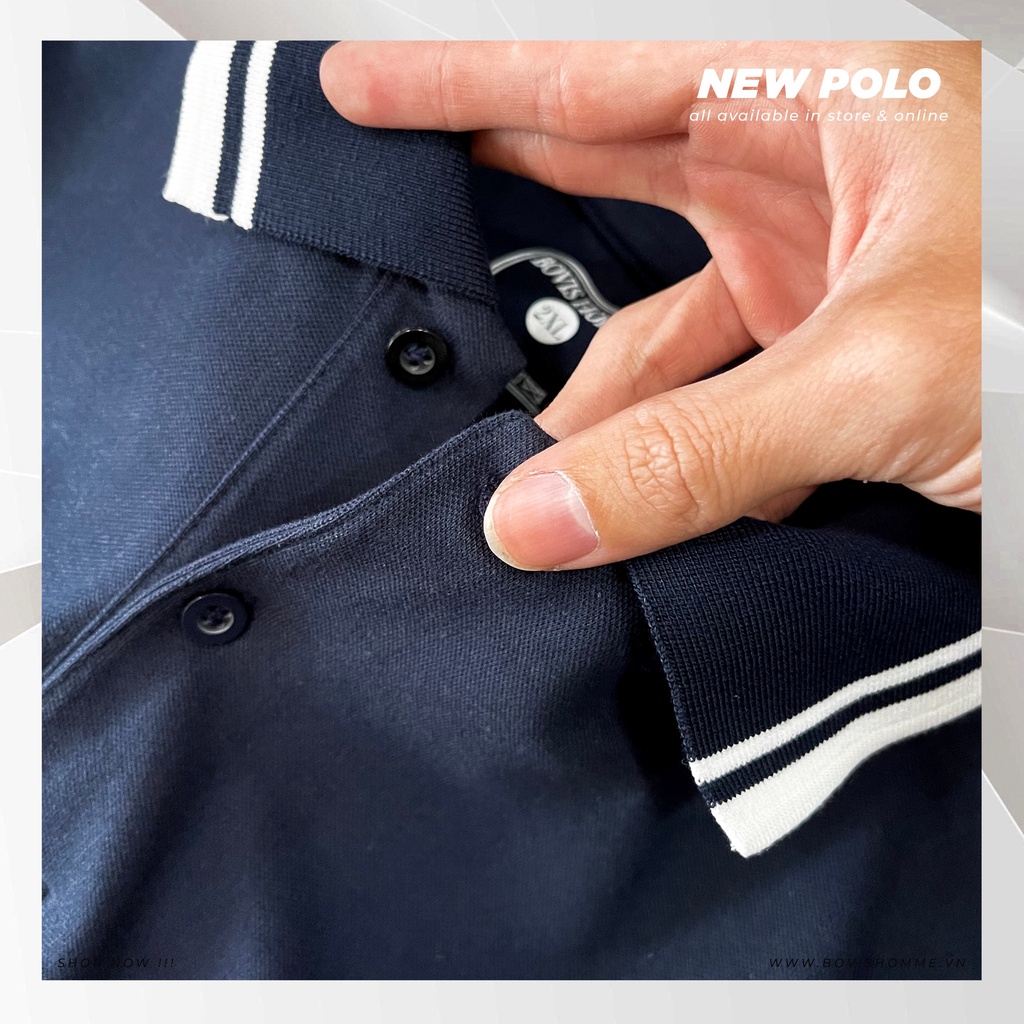 Áo Polo nam trơn Bovis Homme, nhiều màu, phom Slim-Fit vừa vặn giúp ôm dáng, chất cotton mềm mịn, thấm hút mồ hôi.