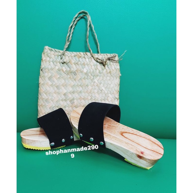 Guốc gổ thông quai nhung  siêu nhẹ size đại dành cho nam nử đủ màu