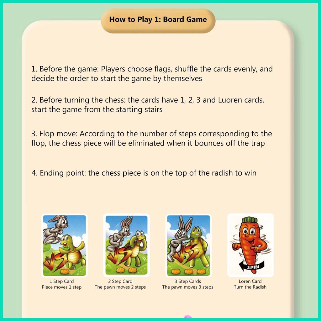 Bộ Trò Chơi Board Game Bẫy Thỏ / Rùa / Đường Đua Thỏ Di Động Dễ Mang Theo