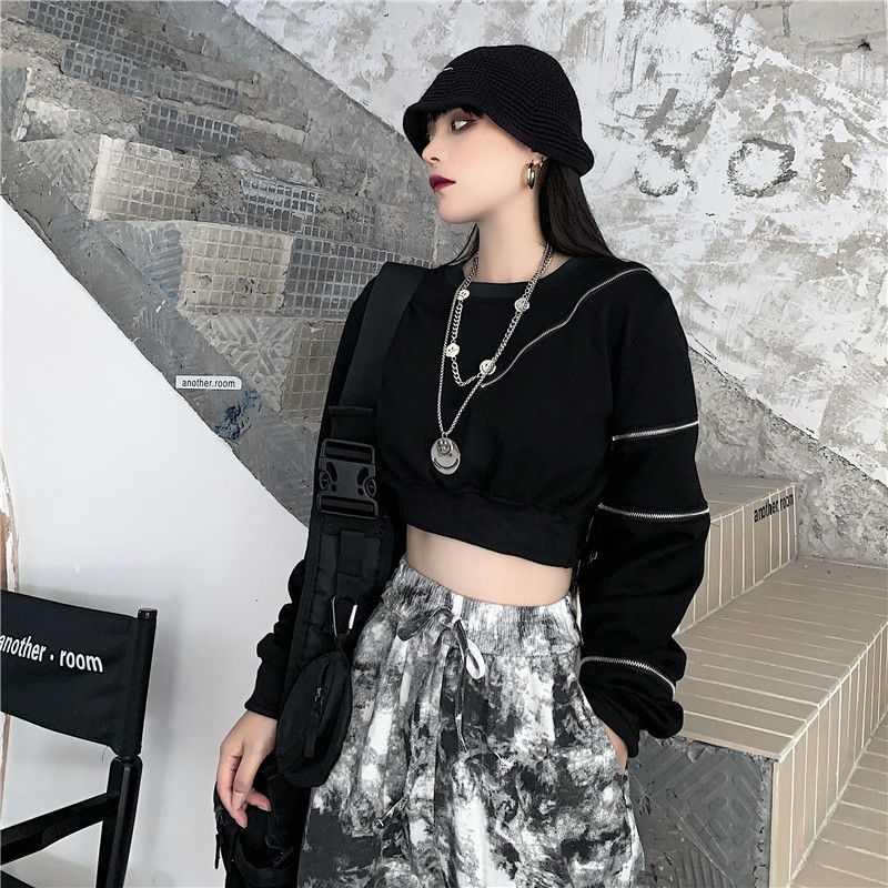Áo Thun Tay Dài Cổ Tròn Rộng Hở Vai Phong Cách Hàn Quốc Mới Dành Cho Bạn Nữ