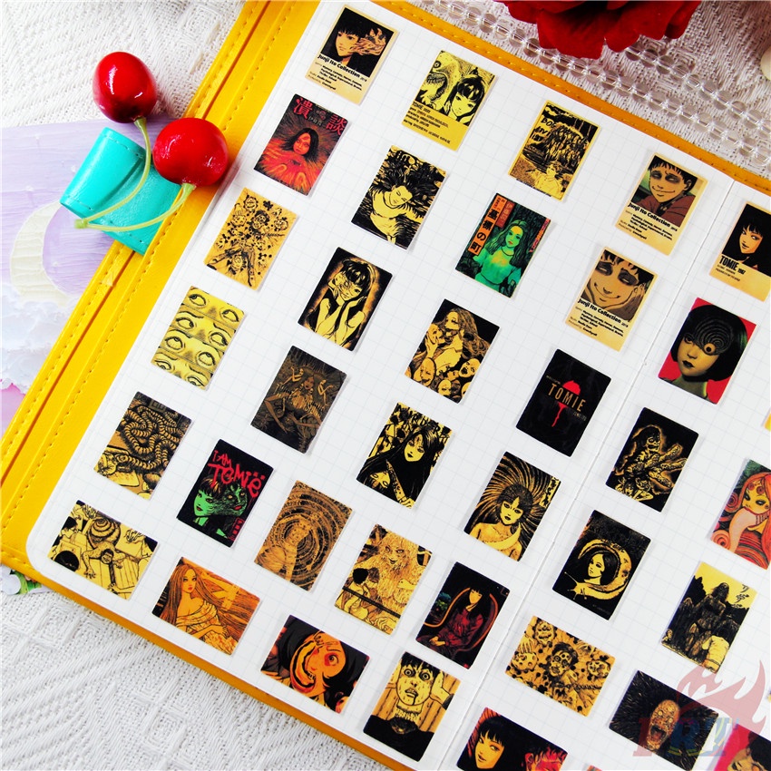 ★★★ Miếng Dán Trang Trí Nhật Ký Mini Hình Kinh Dị Q-1 Phong Cách Retro ★★★ 48 Miếng Dán Decal Trang Trí Album DIY