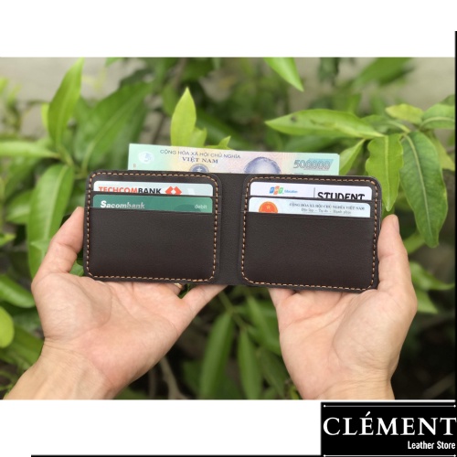 Ví da nam cao cấp, bóp ví nam da bò thật Clément – CM024 - BH 12 tháng - Full box