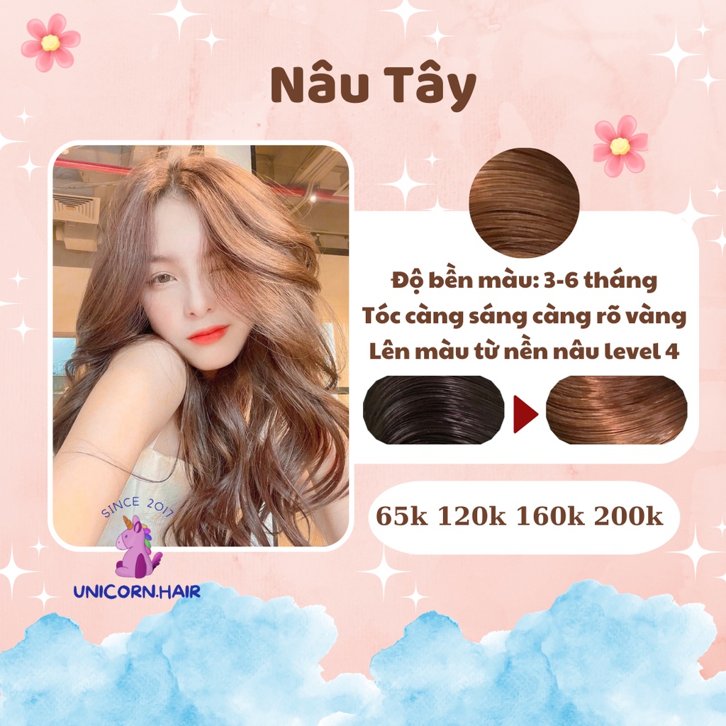 Thuốc Nhuộm Tóc Màu NÂU TÂY Không Tẩy