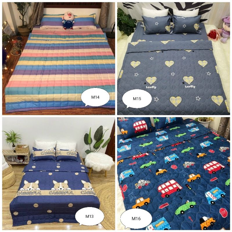 Chăn hè Cotton Poly trần bông 3 lớp.