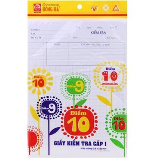 Giấy kiểm tra cấp 1 4 ly Hồng Hà 4919