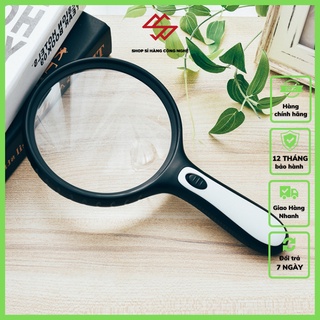 Kính lúp cầm tay 145mm có đèn đọc sách, đọc báo