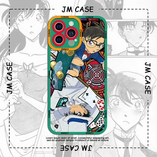 Ốp lưng iphone samsung xiaomi oppo cạnh vuông JM CASE Manga Anime họa tiết Conan lướt ván8plxxs111213promax