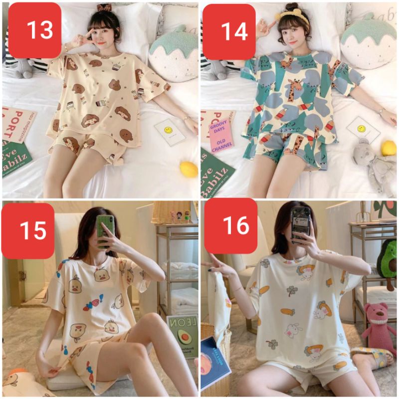 Đồ mặc nhà❤Freeship❤Đồ bộ ngắn nhiều hình thù đáng yêu.Đồ mặc nhà vải mềm mịn. | BigBuy360 - bigbuy360.vn