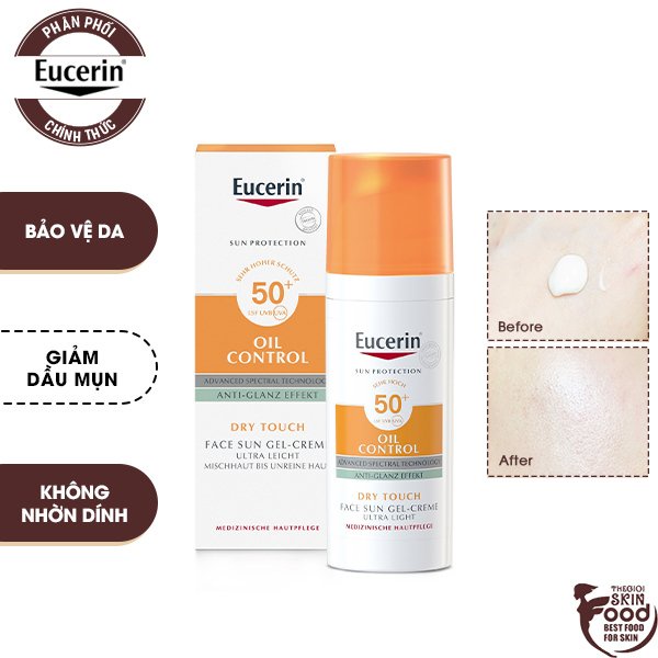 Kem Chống Nắng Dành Cho Da Dầu Mụn Eucerin Sun Dry Touch Oil Control Face 50ml