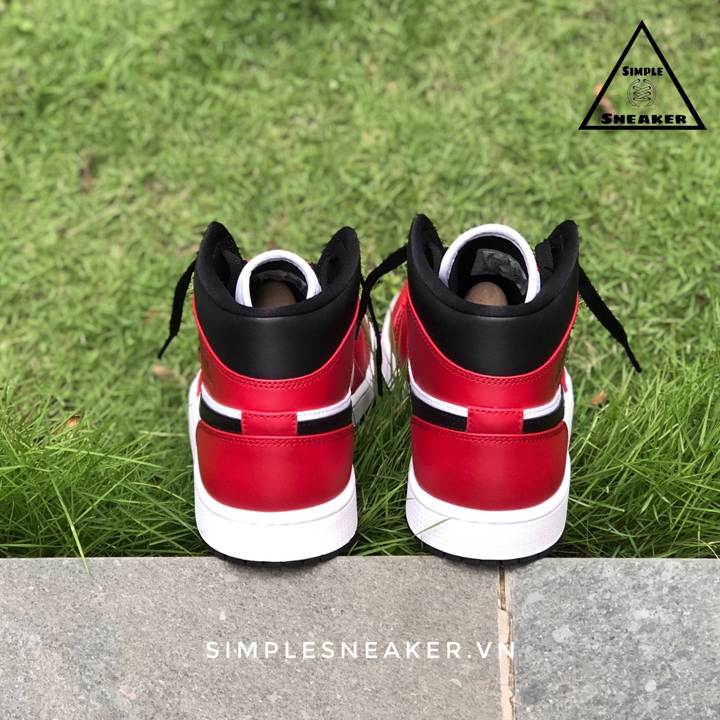 Giày Nike Jordan 1 Chicago 🔴CHÍNH HÃNG🔴Jordan 1 Mid Black Toe  Giày Sneaker Thể Thao Jordan- Simple Sneaker