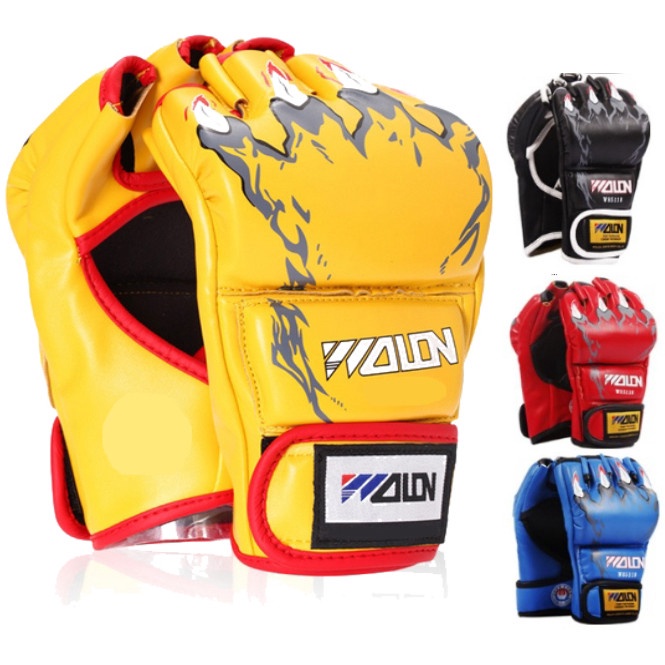 Găng Tay MMA Wolon Cao Cấp - Bộ Đôi Găng Tay Đấm Bốc Tập Boxing Đấm Bốc Bọc Da PU