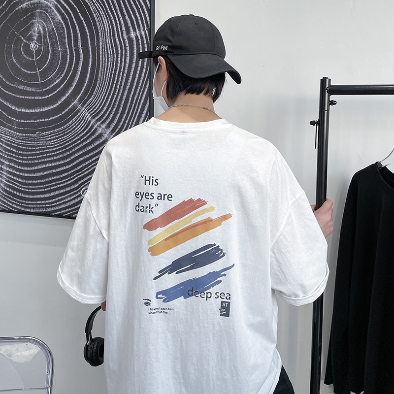 Áo phông form rộng nam nữ Hus dáng thun trơn unisex kiểu tay lỡ cổ tròn màu đen trắng chất dày dặn oversize mã AT001 | BigBuy360 - bigbuy360.vn