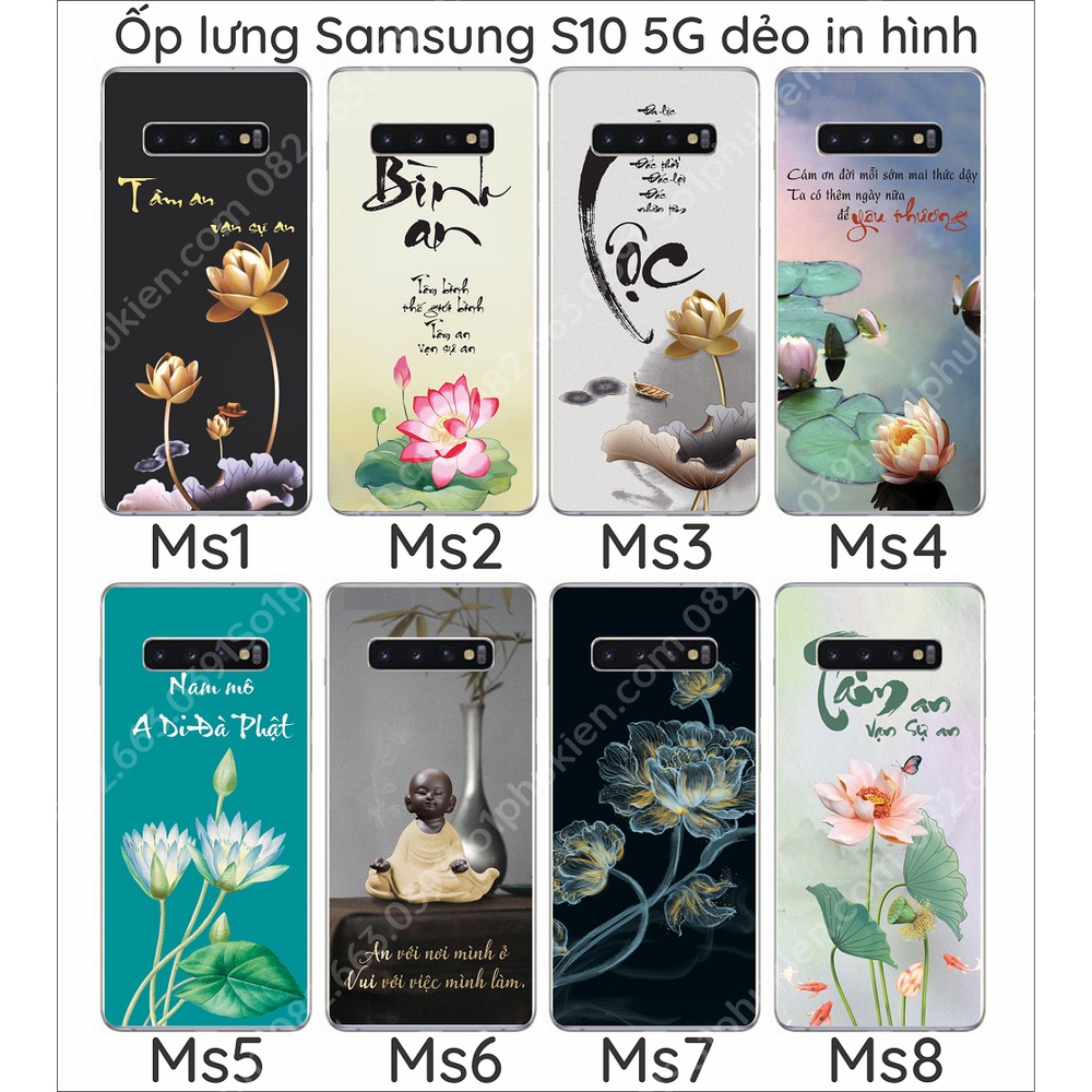 Ốp lưng Samsung S10 5G dẻo in hình thư pháp, nhiều mẫu đẹp