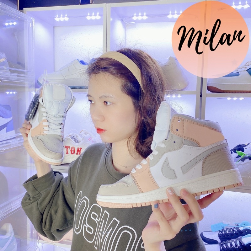 [Ảnh thật ] Giày thể Thao Sneaker Cổ Cao Mila Màu Nâu Màu Lạ Phong Cách