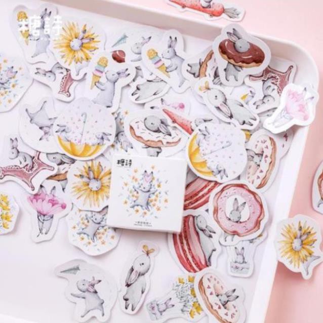 Bộ 45 Sticker Thỏ Cà Rốt E77