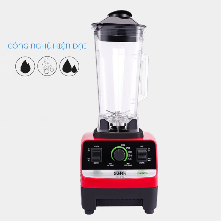 Máy xay sinh tố cao cấp 1000W xay đá, trái cây, đồ khô dung tích 3000ml cối nhựa an toàn lưỡi dao thép không gỉ, máy say