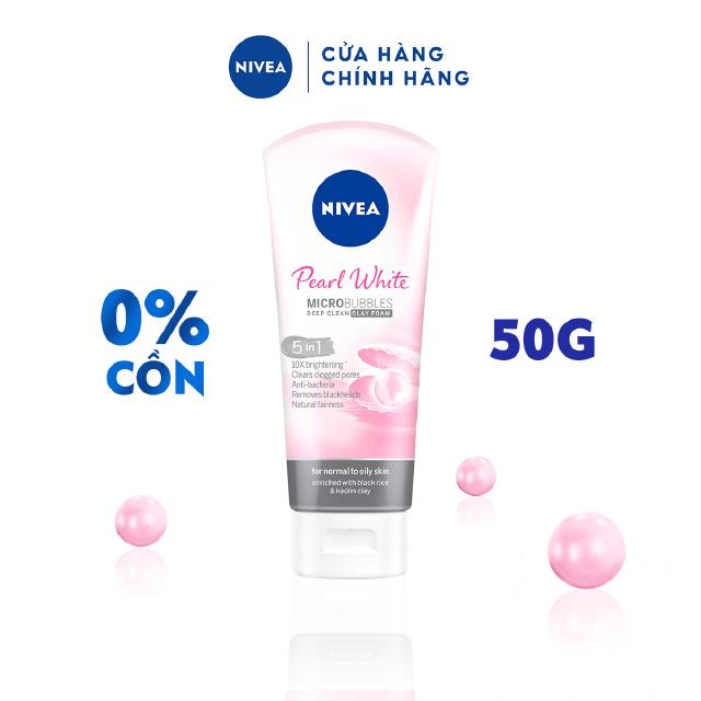 Sữa rửa mặt NIVEA Pearl White Đất Sét giúp trắng da ngọc trai (50g) - 82339