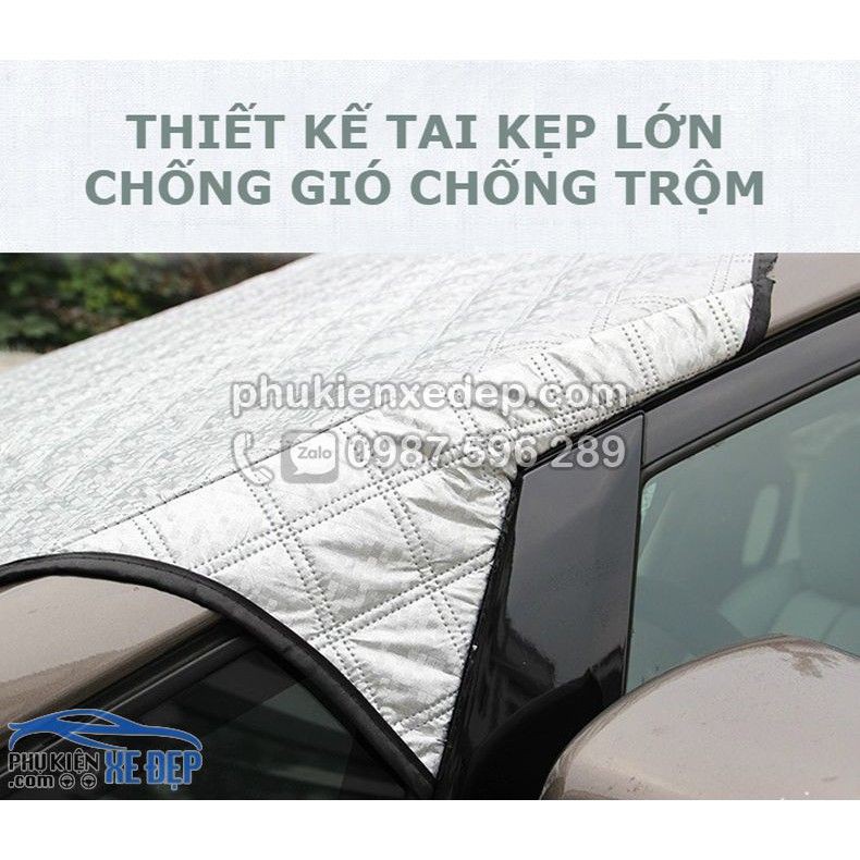 Tấm che nắng kính lái ô tô 3 lớp chống nóng cực kỳ hiệu quả, trần bông giảm nhiệt hấp thụ nhiệt