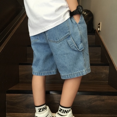 Quần short denim phong cách hip hop cá tính cho bé trai