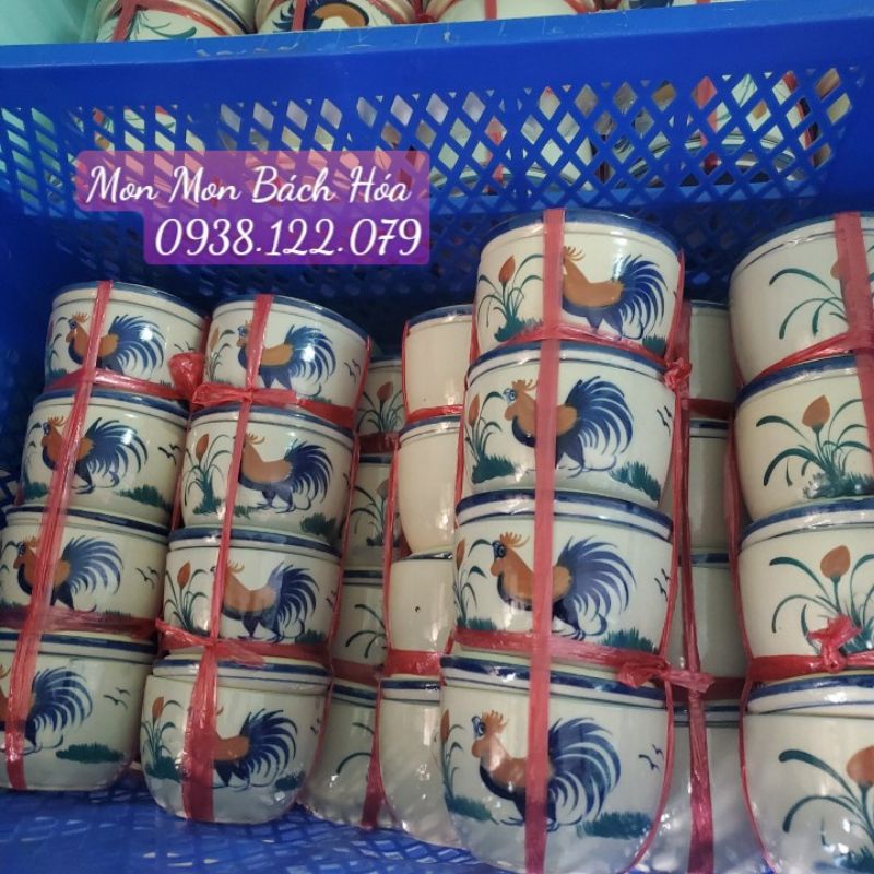 💢🐓💫 THỐ ĐÁ 20 GỐM CAO CẤP VẼ CON GÀ TRỐNG 😉😋  THỐ GỐM TIỀM GÀ 🐓🐓HẦM CHƯNG YẾN SIZE VỪA💥🤗