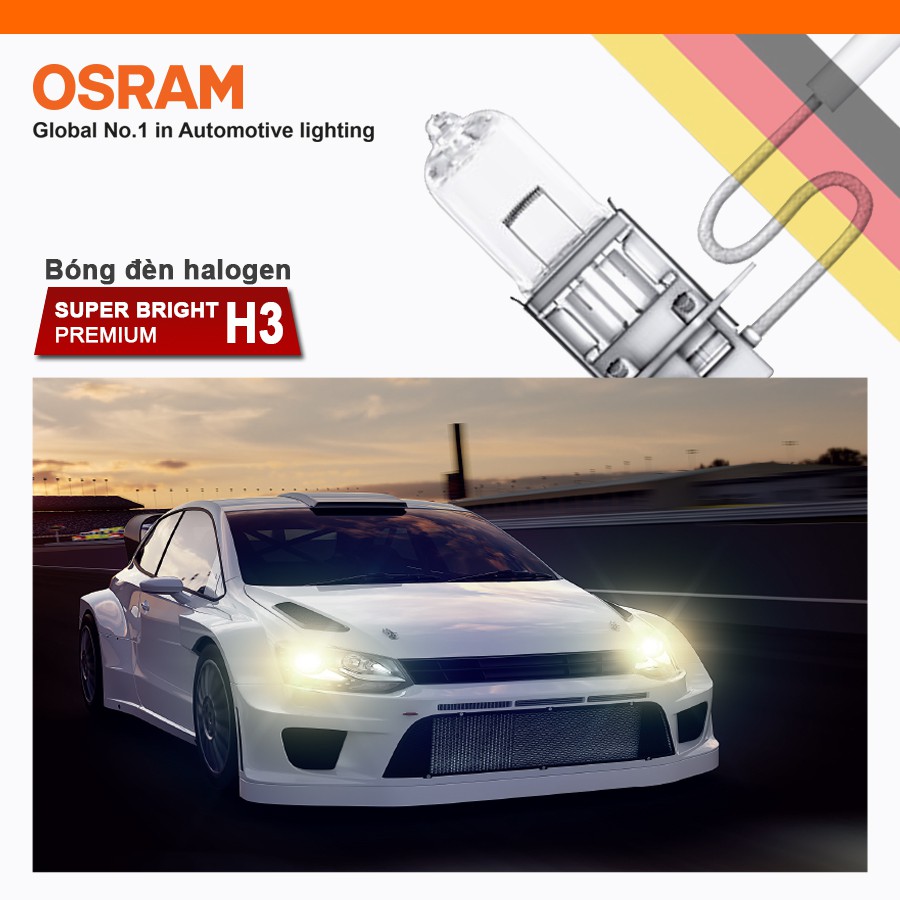 Bóng Đèn Halogen OSRAM Super Bright Premium H3 12V 100W Nhập Khẩu Chính Hãng