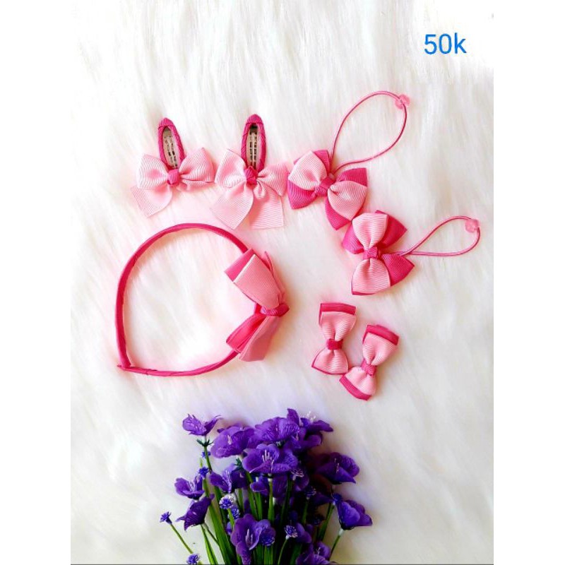 Sét kẹp cài tóc 7 chi tiết bé gái siêu xinh xắn dễ thương