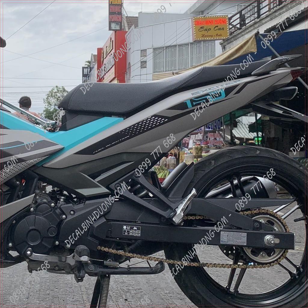 Tem Trùm Exciter 150 Xanh Xám Thiết Kế Theo Kiển Zin 2021 Hot Nhất - Decal Nhám