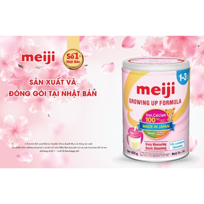 Sữa bột Meiji Nhật Bản nhập khẩu số 0/1 lon 800g mẫu mới