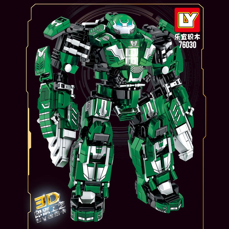 Đồ chơi Lắp Ráp Siêu anh hùng Hulkbuster MK26, LY76030 Marvel Ironman, Xếp hình thông minh