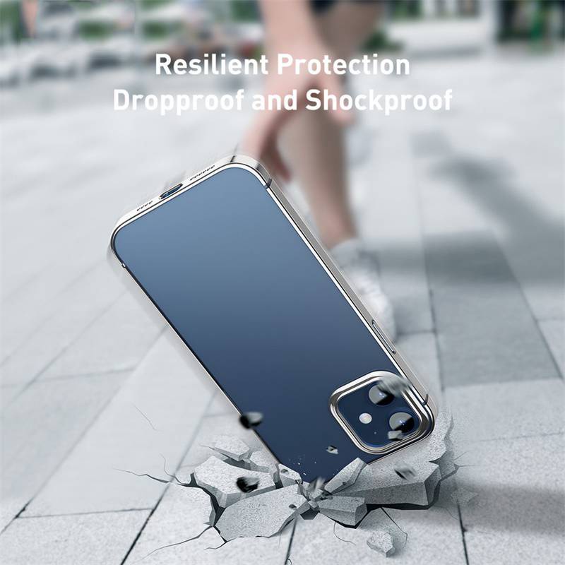 Ốp điện thoại khung vuông mạ màu trong suốt thích hợp cho IPhone 11 12 Pro Max Mini 7 8 Plus X XS Max XR