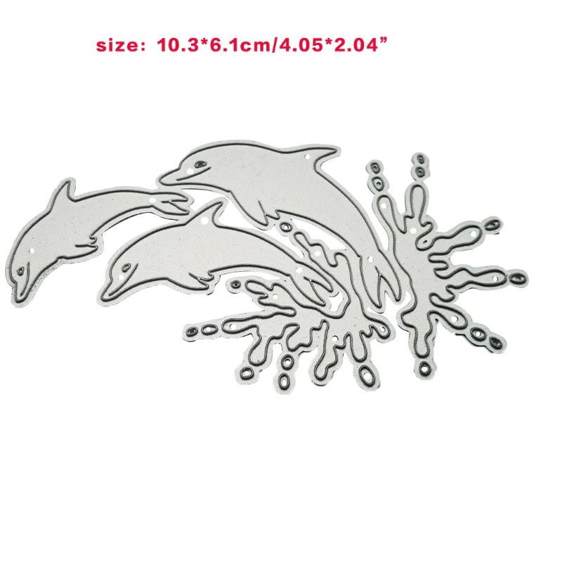Khuôn Cắt Giấy Kim Loại Hình Cá Heo Dễ Thương