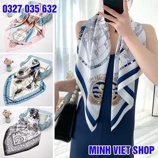 Khăn Bandana Khổ Vuông To Làm Áo Ngực, Đội Đầu, Tạo Kiểu - Khăn Lụa Satin 90x90 cm