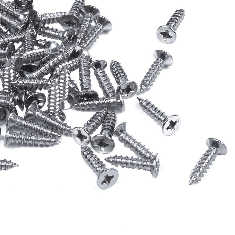Set 60 ốc vít Phillips đầu dẹt bằng thép không gỉ 12mm x 3mm