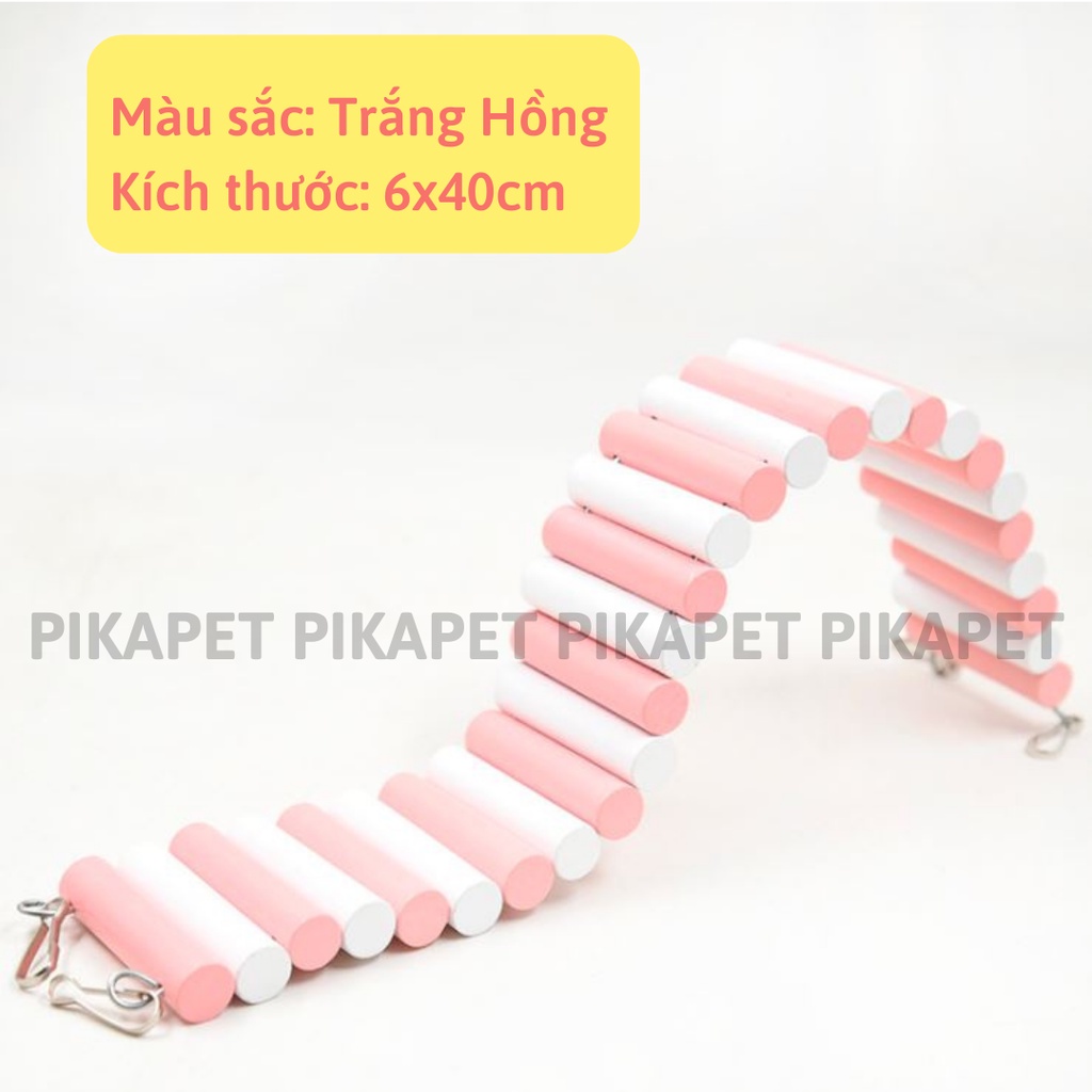 Thang gỗ màu trang trí lồng hamster.