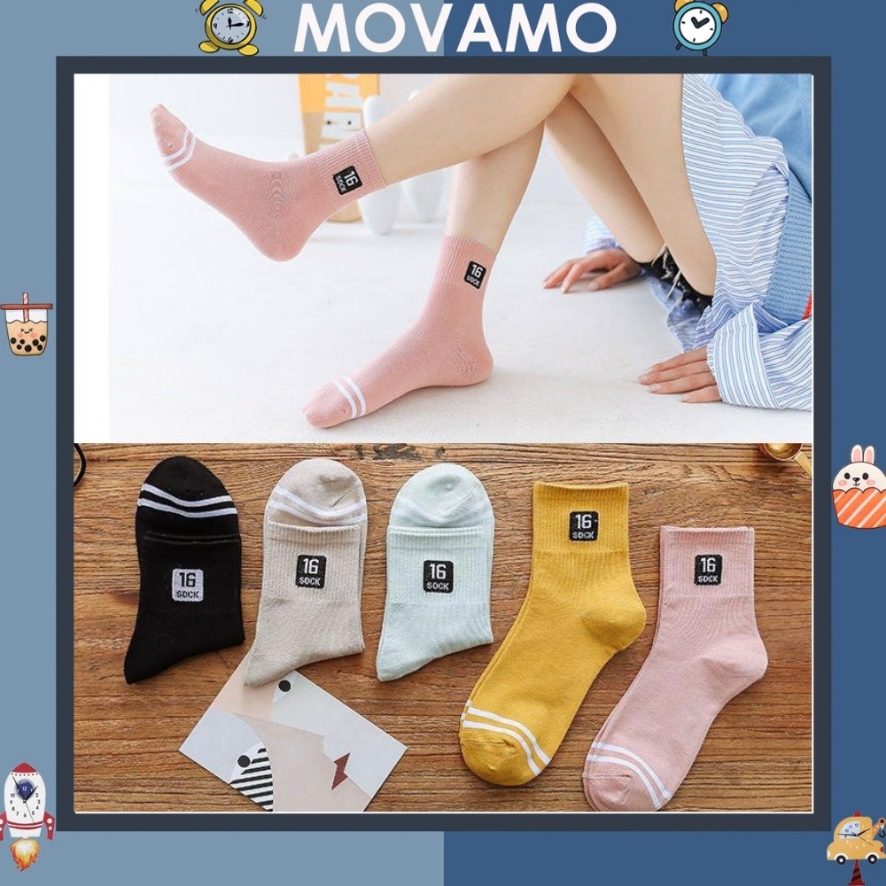 Tất nữ Movamo vớ cao cổ in hình số 16 cá tính cực xinh TN46