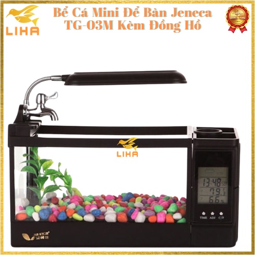Bể Cá Mini Để Bàn Jeneca TG-03M Kèm Đồng Hồ