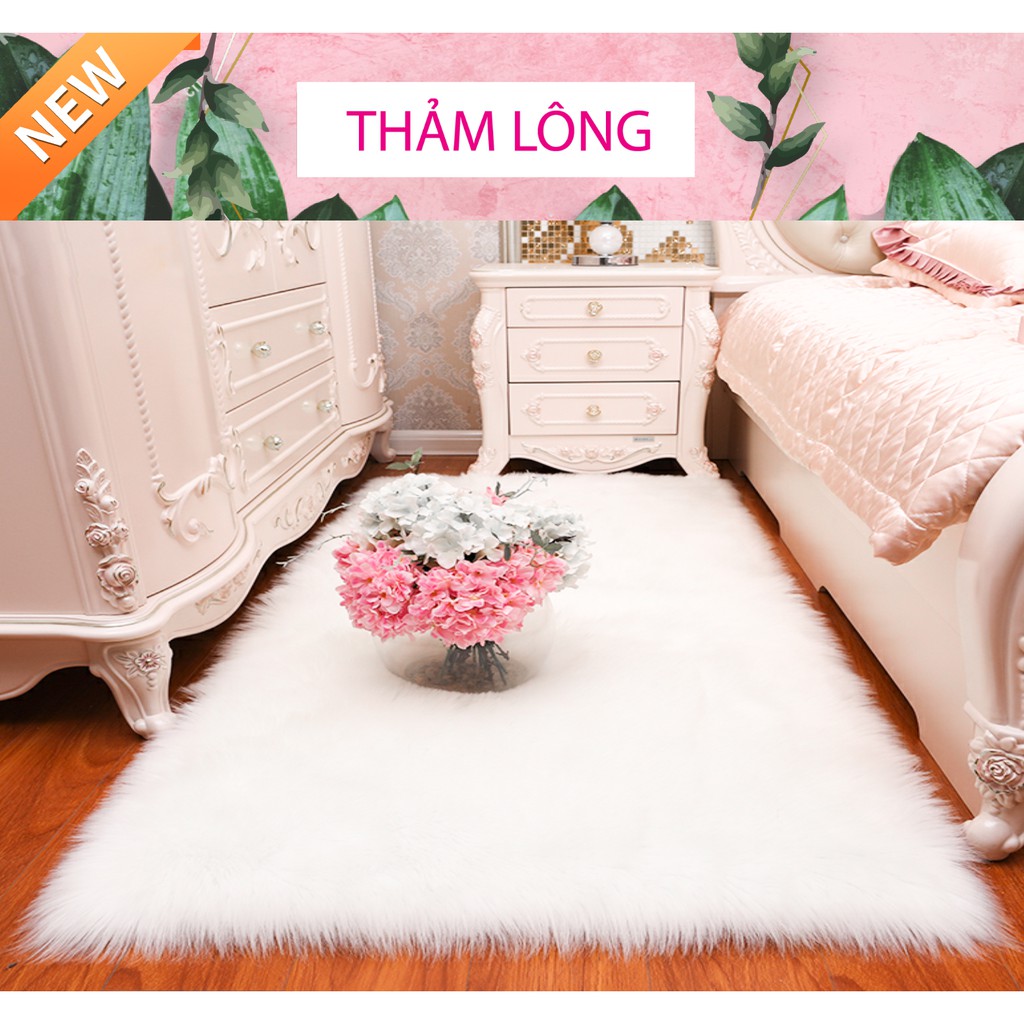 Thảm lông trắng trải sàn [HÀNG CHẤT LƯỢNG] nhiều kích thước lựa chọn