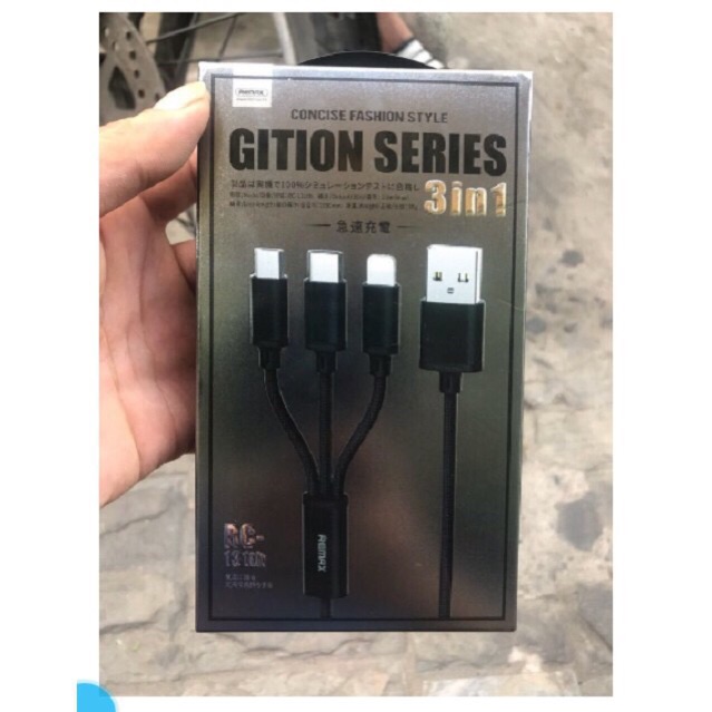 Cáp sạc nhanh 3 đầu đa năng remax r131