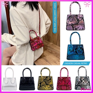 Túi đeo chéo mini bằng da PU họa tiết da rắn thời trang cho nữ
