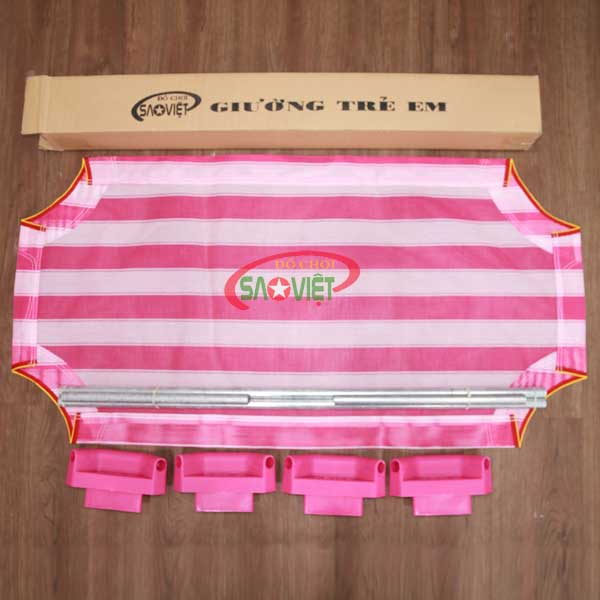Giường lưới cho bé sơ sinh mầm non - không có cây cong - đóng thùng - KHÁCH TỰ RÁP