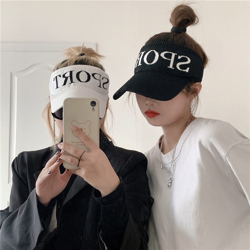 Mũ Lưỡi Trai Dệt Kim Hở Chóp In Chữ Phong Cách Hàn Quốc 19113