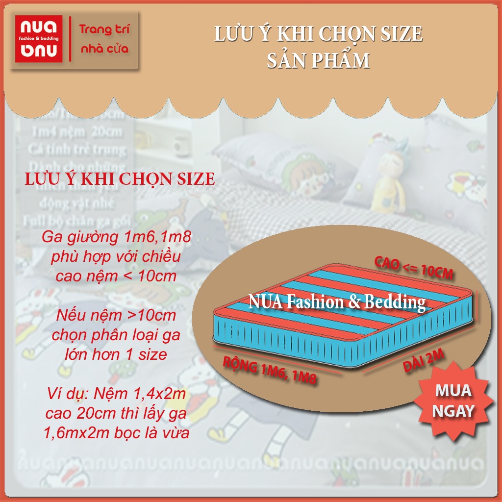 Bộ ga giường cotton poly vỏ chăn gối bọc đệm nệm lồng ruột chăn họa tiết trái tim tâm hồn mộng mơ trang trí giường ngủ