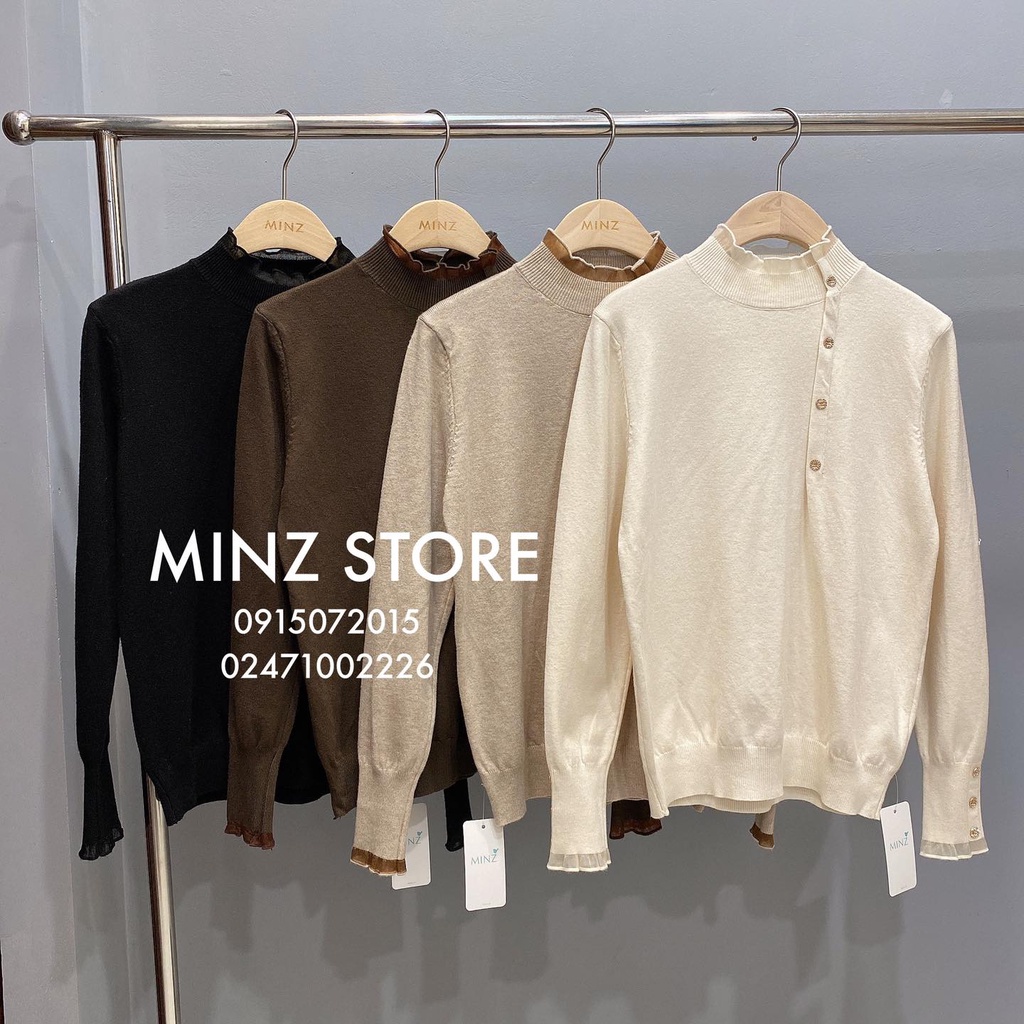 Len hàng cúc lệch đính đá #6608 (4 màu)