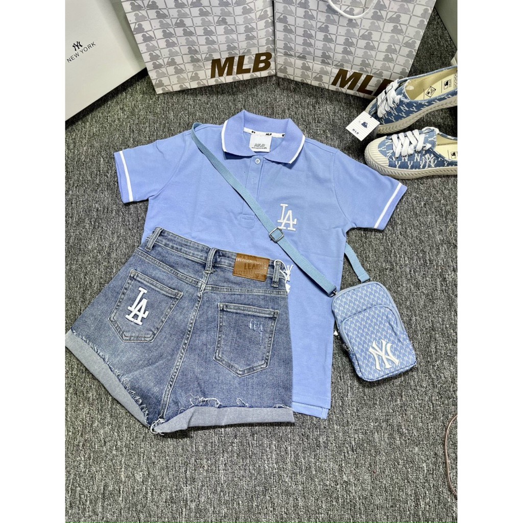 Bộ dạo phố sành điệu Set Áo Polo, quần Jean LA, NY cao cấp hàng xuất dư FULL TAG