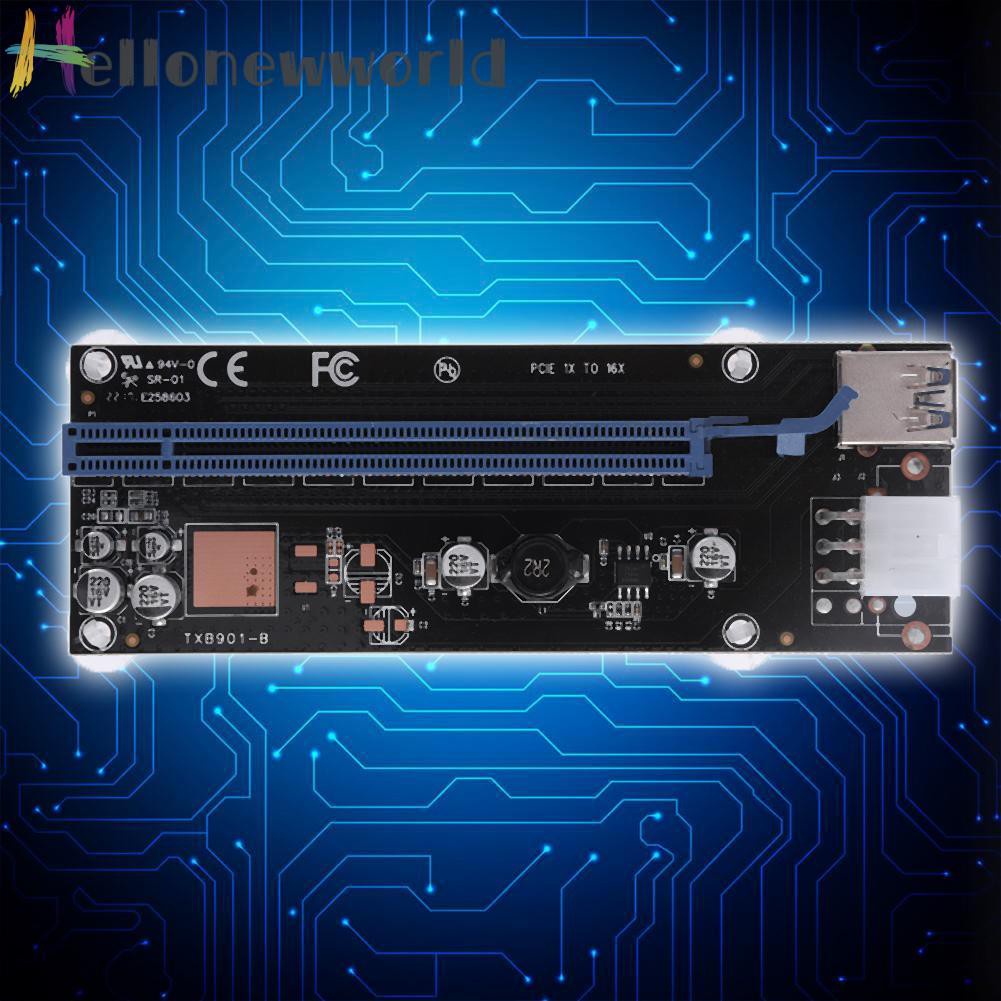 Card Chuyển Đổi Pci-E Express 1x Sang 16x 6pin Usb3.0 Cho Btc Miner