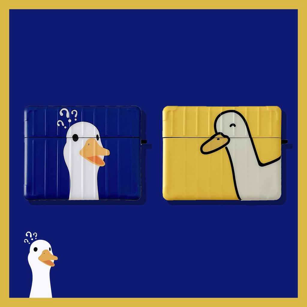 Vỏ Bảo Vệ Hộp Sạc Tai Nghe Airpods 3 Pro 2 3 Họa Tiết Hoạt Hình Dấu Hỏi Và Vịt Dễ Thương Ốp