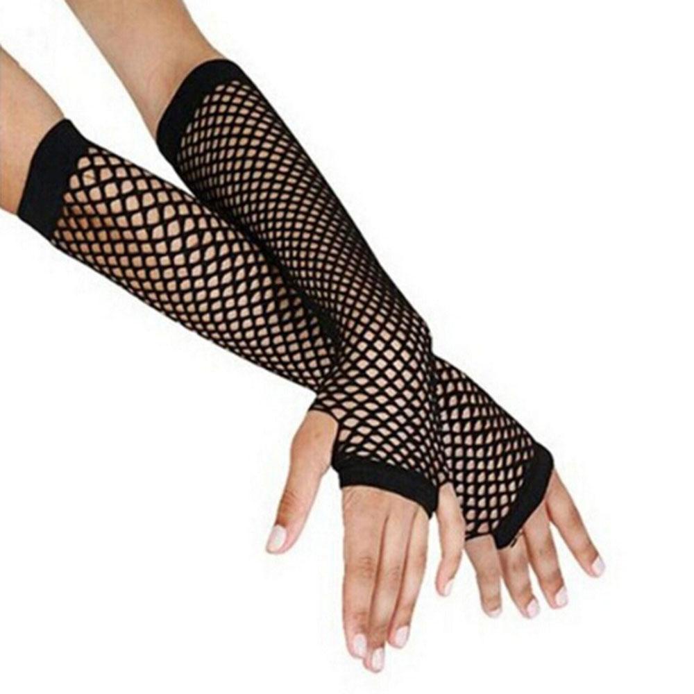 Găng Tay Lưới Hở Ngón Hóa Trang Gothic Quyến Rũ